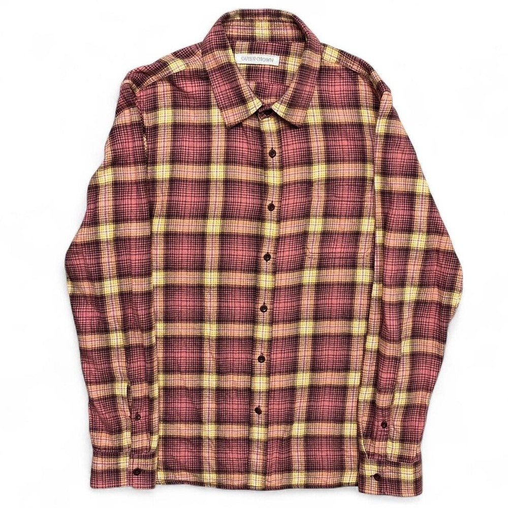 Outerknown Flannel Shirt Mens Small Plaid Long Sleeve Organic Cotton Button
