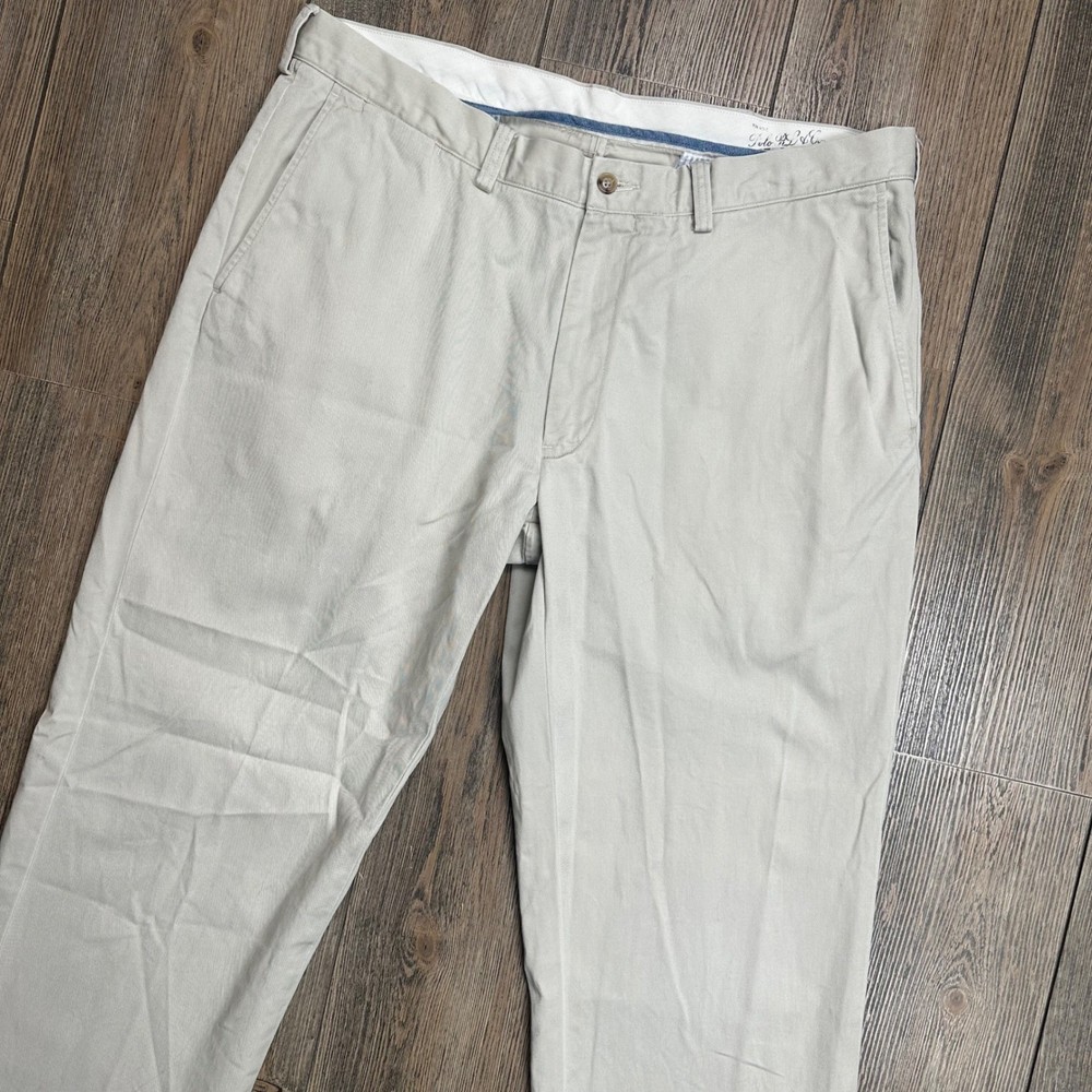 Polo Ralph Lauren Classic Fit Chino Pants Mens 36x34 Khaki Tan Cotton Straight