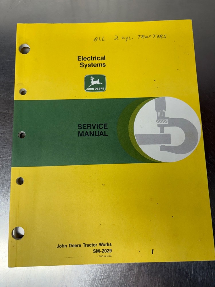 OEM John Deere Two Cylinder Electrical System Service Manual Magneto SM-2029