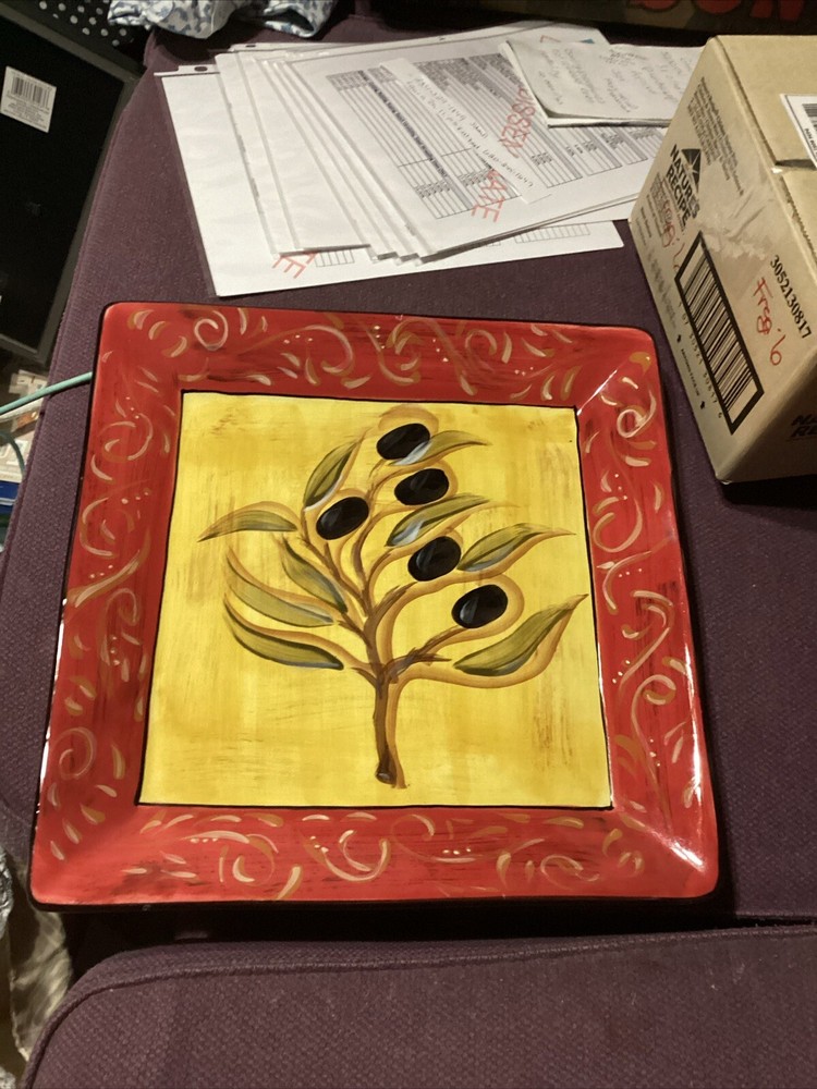 Certified Kate McRastie Olive Branch Serving Plate Rare Discontinued Find  