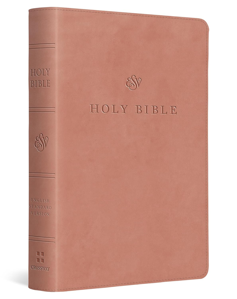 ESV Large Print Compact Bible, Red Letter Trutone, Blush Rose