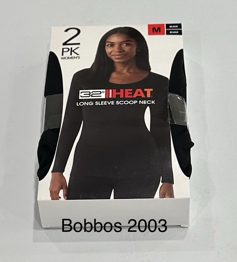 32 Degrees Heat Women's 2-Pack Long Sleeve Scoop Neck Tee, Black/Black, M