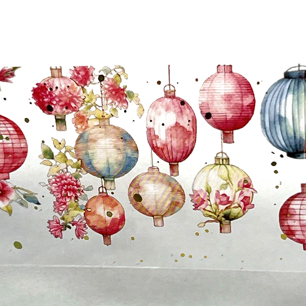 Chinese Paper Lanterns Adhesive Tape Spring Junk Journals Collage Scrapbook
