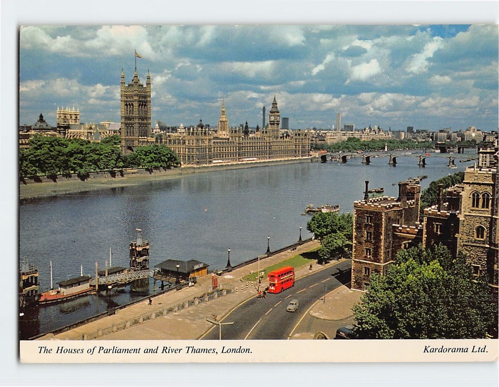 Postcard The Houses of Parliament and River Thames London England