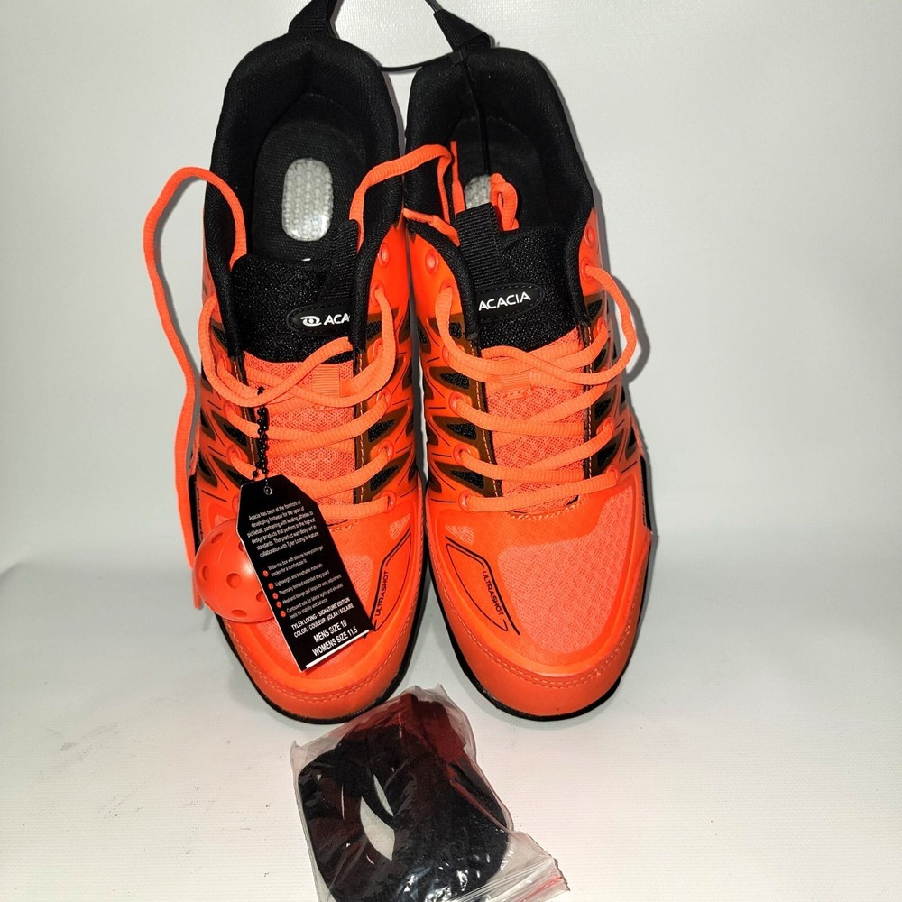 Acacia Tyler Edition Mens Pickleball Shoes Size 10 Fluorescent Orange & Black Sy-image