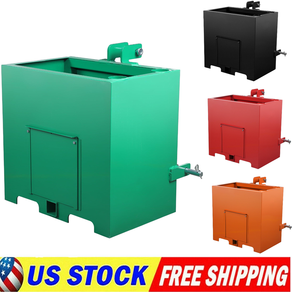 Ballast Box ,3 Point Steel Hitch Weight Box for Cat 1 Tractor 800LBS Heavy Duty