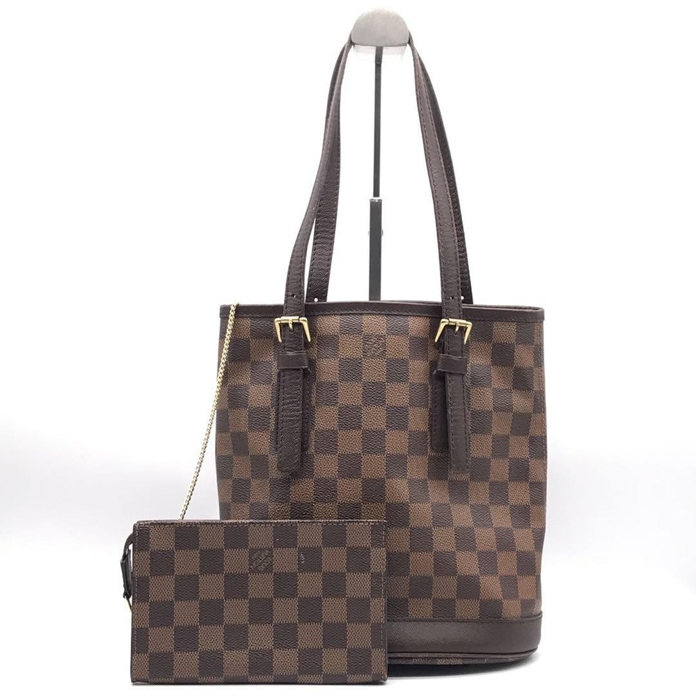 Louis Vuitton Damier Canvas Tote Shoulder Bag Preowned Lightly Used