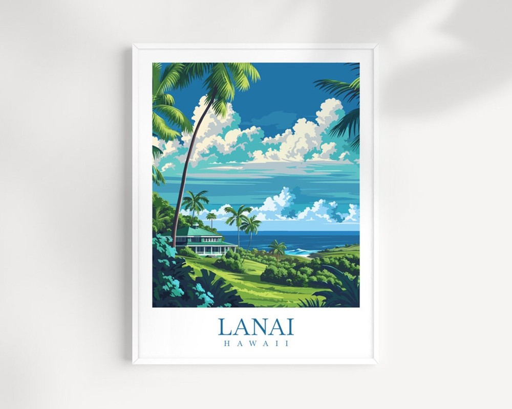 Lanai Travel Print Wall Art Hawaii Wall Hanging Home Dcor Lanai Gift Art Lovers