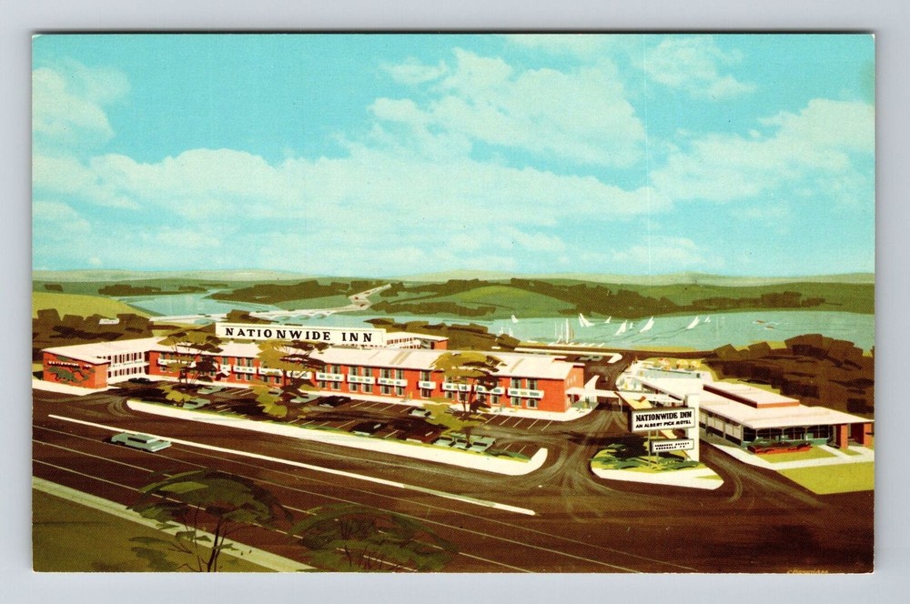 Harrisburg PA-Pennsylvania, Nationwide Inn, Outside, Vintage Postcard