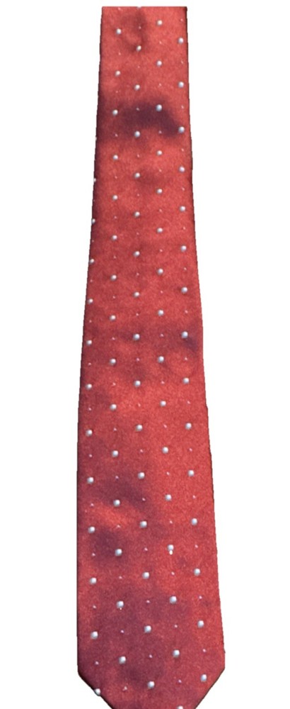 Wembley Men's 100% Polyester Tie Burgundy Blue White Geometric Classic Neckwear