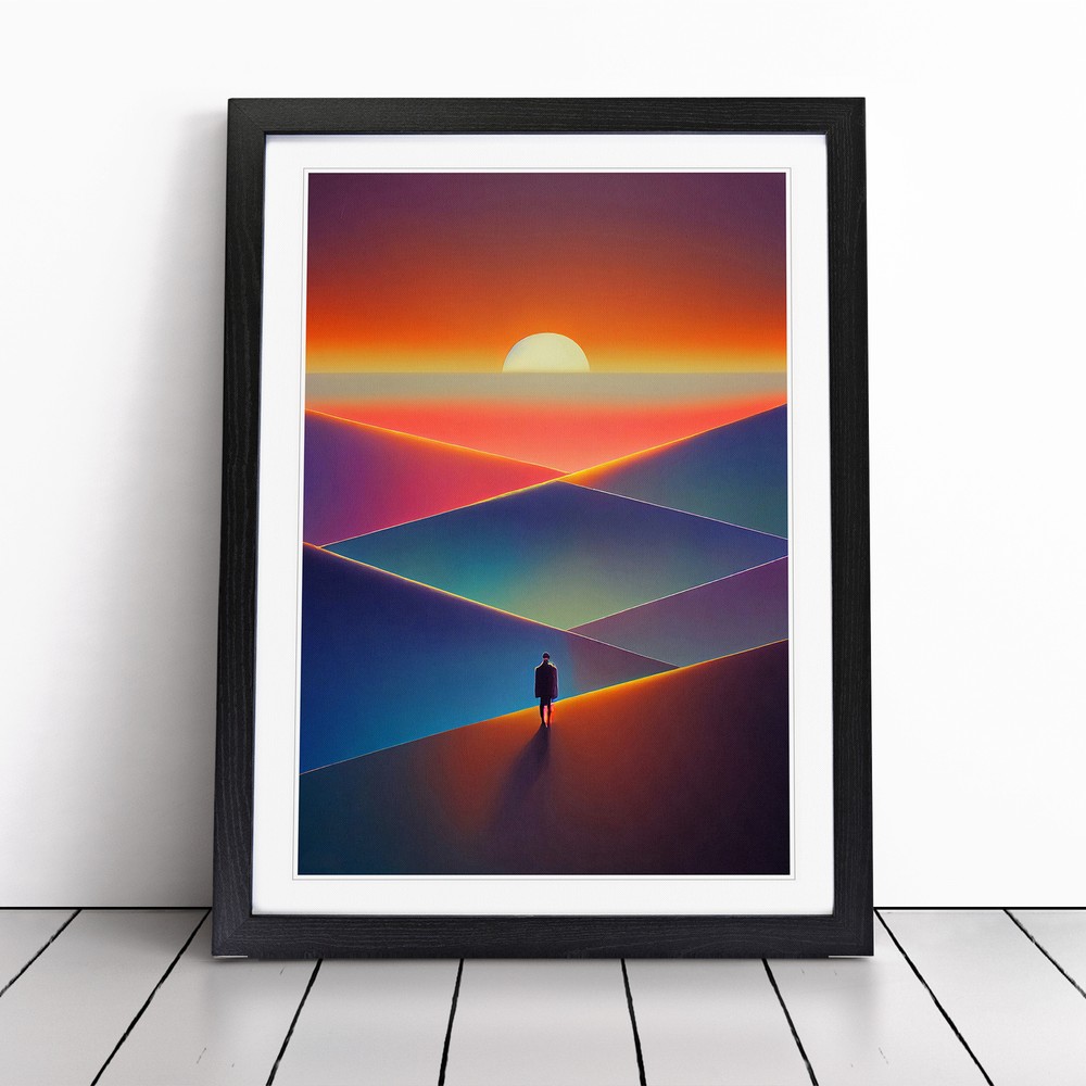 Riveting Abstract Sunset Wall Art Print Framed Canvas Picture Poster Decor
