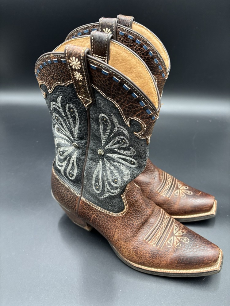 ARIAT Daisy Snip Toe Western Cowgirl Boots Brown Leather Womens Size 8.5B