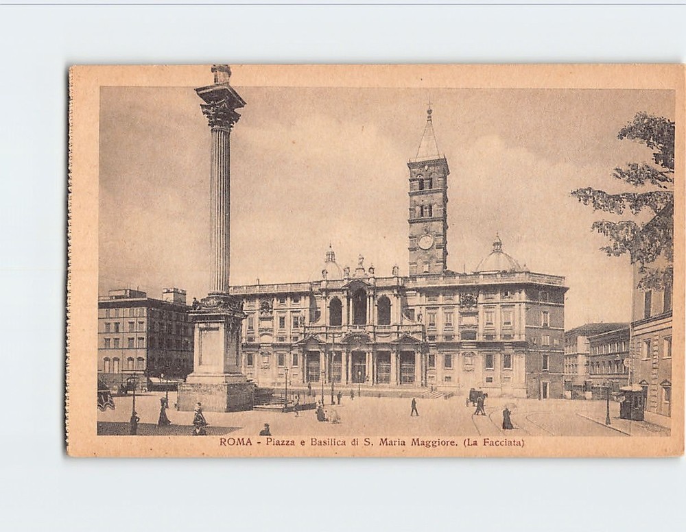 Postcard La Facciata Piazza e Basilica di S. Maria Maggiore Rome Italy