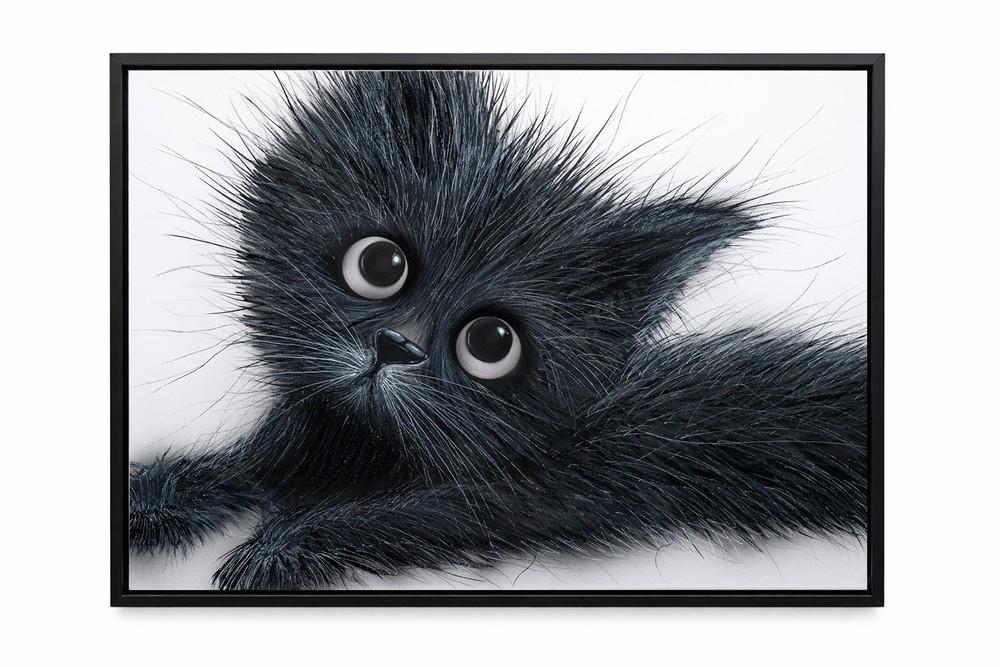 Cat Painting Framed Original Art by Justin Strom 16x24 On Canvas