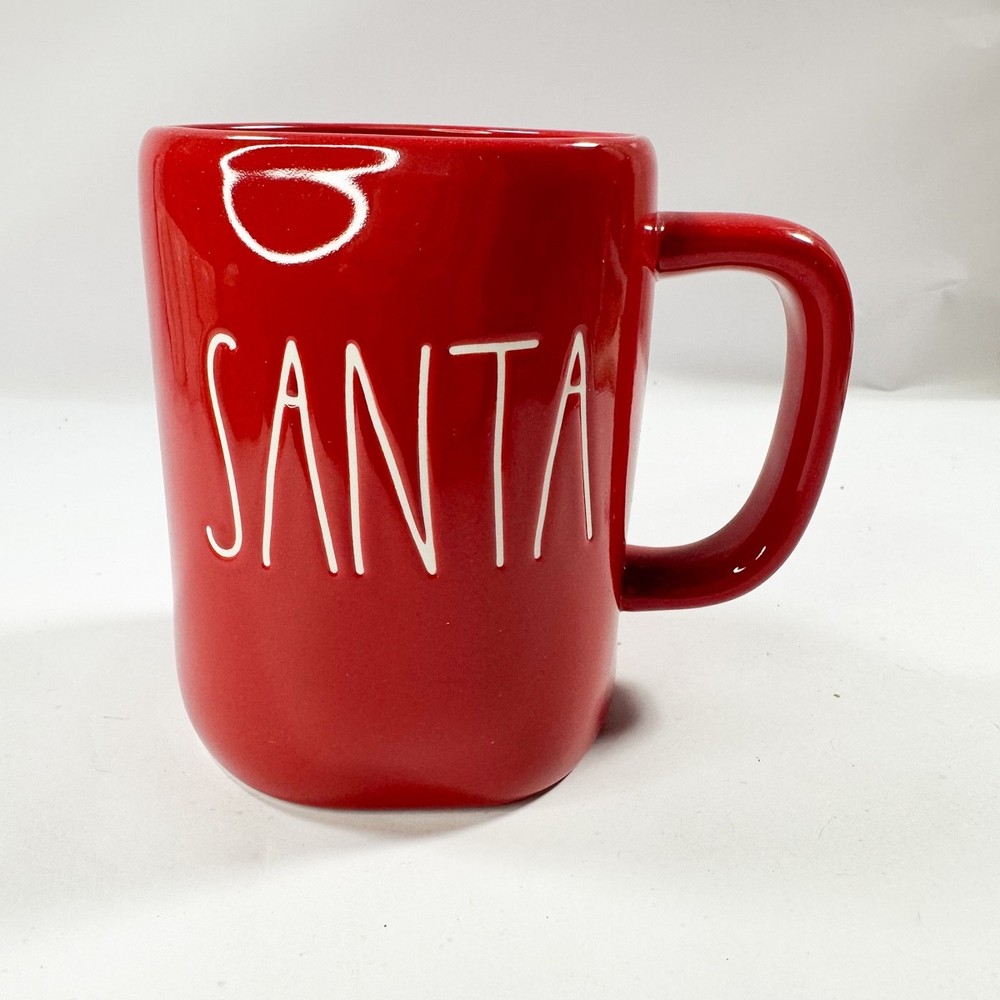 Rae Dunn Red Santa Mug Artisan Collection Christmas White Lettering by Magenta