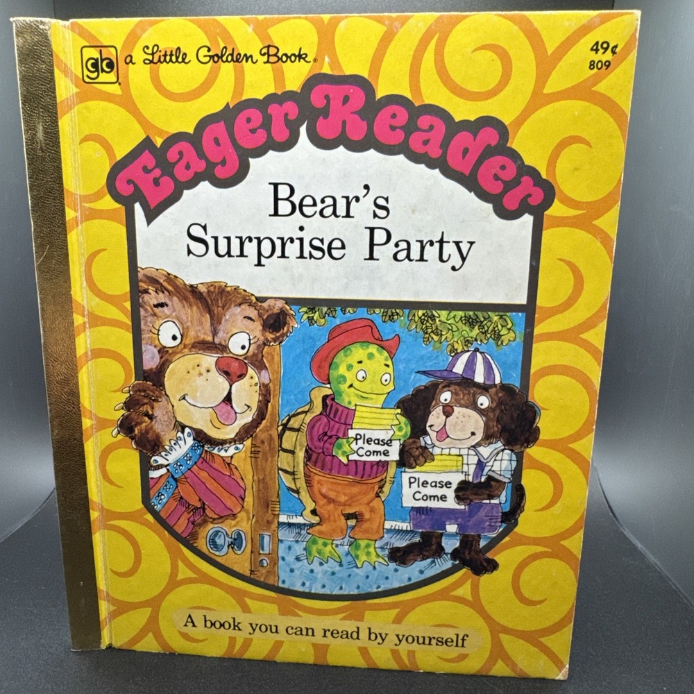 Eager Reader Bear’s Surprise Party a Little Golden Book Vintage 1975