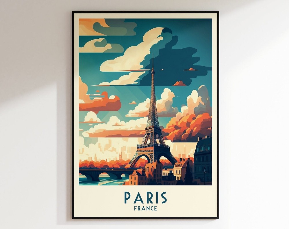 Paris Travel Print France Print France Home Decor Retro Wall Art Wedding Gift