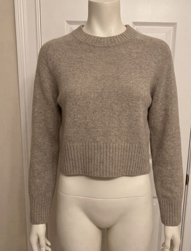 Universal Thread Women's Beige Solid Knit Pullover Sweater Raglan Long S