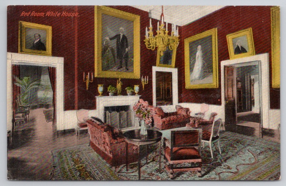 Red Room White House Washington DC Postcard B.S. Reynolds Co. Unposted