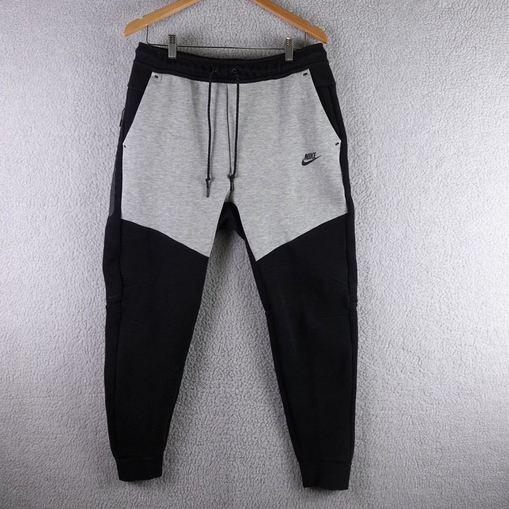 Nike Sportswear Tech Fleece Joggers Mens Large Black Grey Colorblock Sweatpants