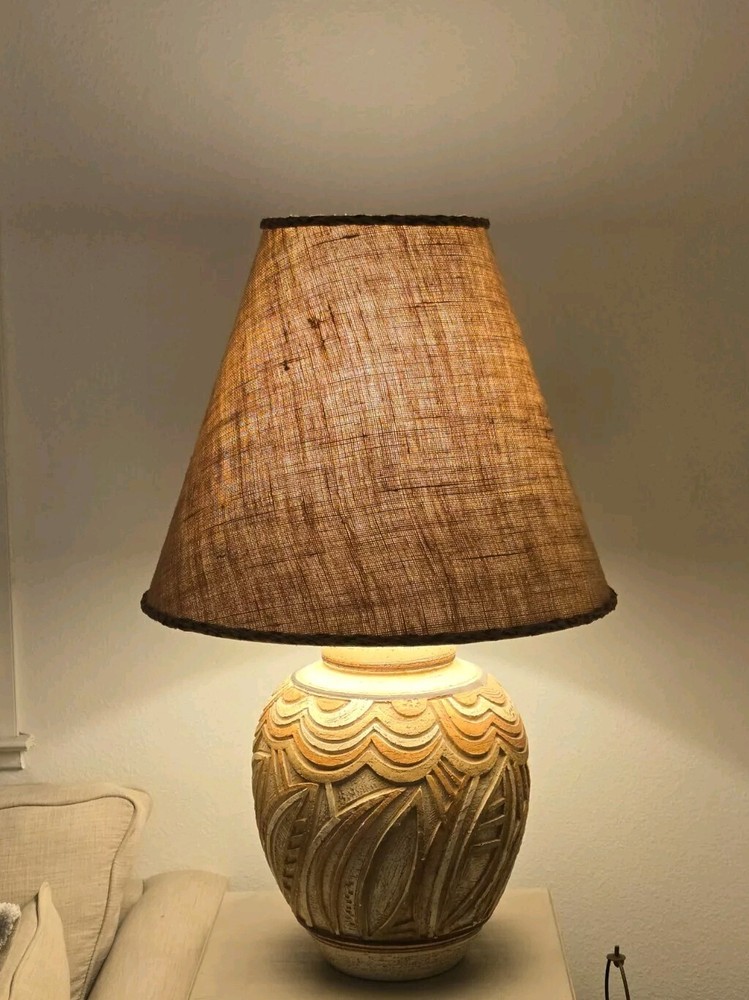 Vintage 1977 Palm Beach Regency Abstract Plaster Lamp by Casual Lamps of California-image