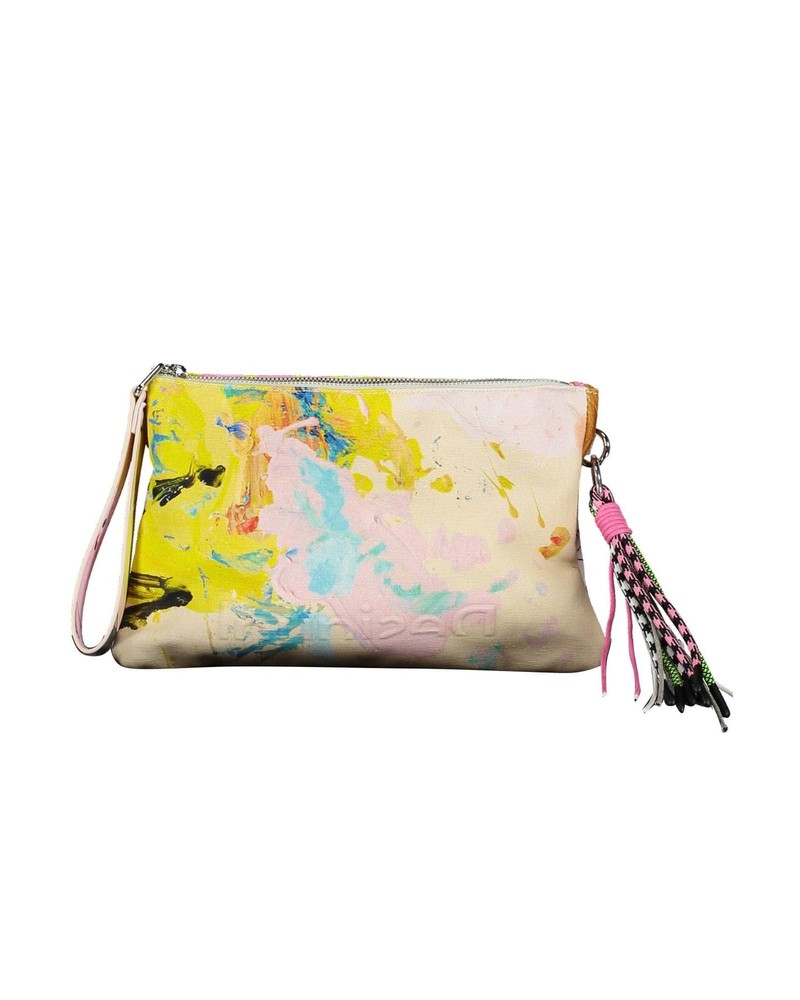 Desigual  Multicolor Paint Splatter Clutch with Tassel  -  Handbags  - White