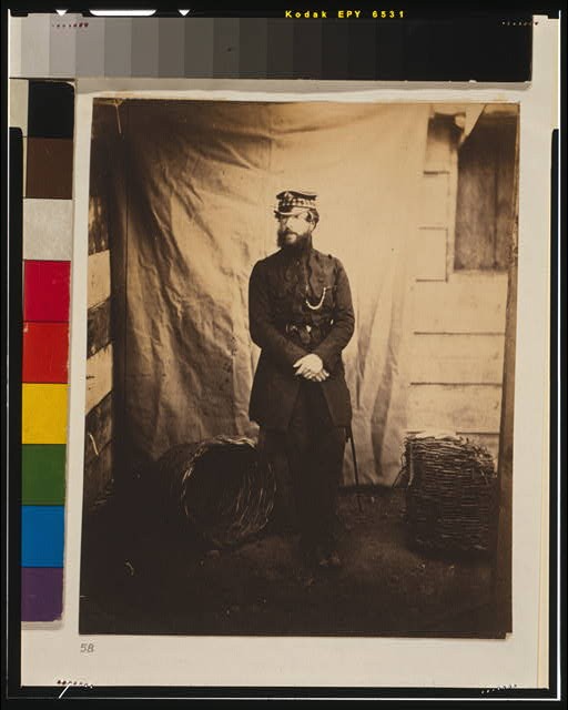 Captain Charles Holder,Fusilier Guards,1855,gabions,Crimean War,Roger Fenton