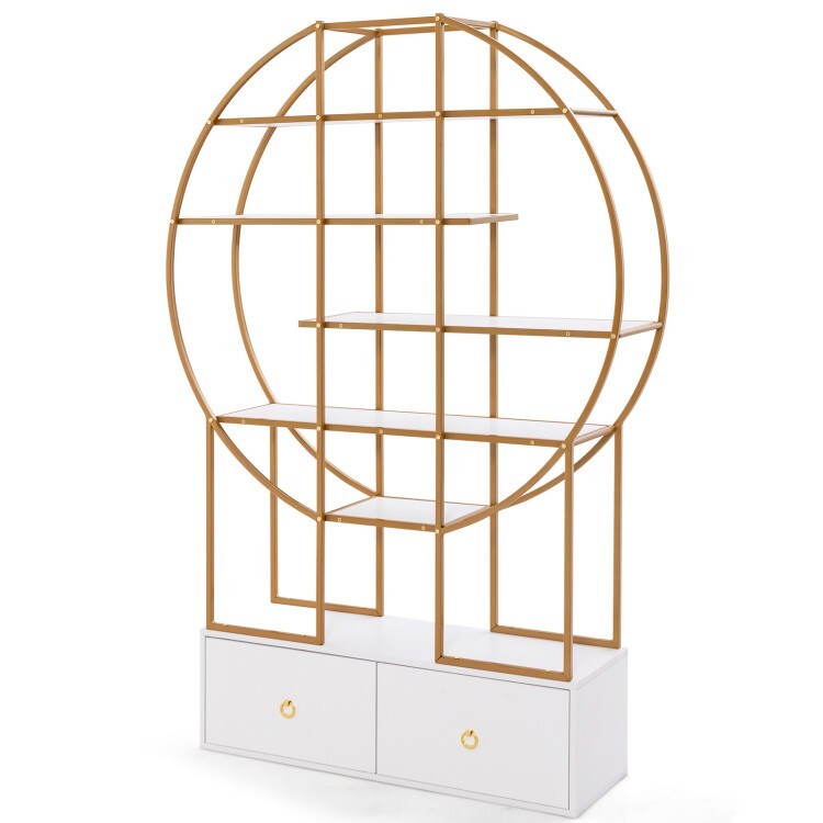 6-Tier Golden Geometric Bookshelf 71