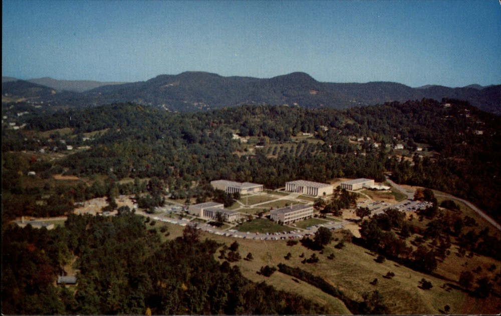 Ashville North Carolina ~ Asheville Biltmore College ~ aerial view ~ postcard