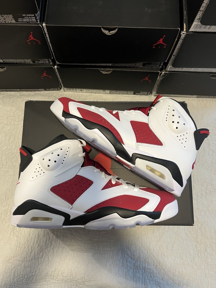 Air Jordan 6 Retro Carmine 2021 Men’s Sizes 9 X3, 10, 10.5 X2, 11