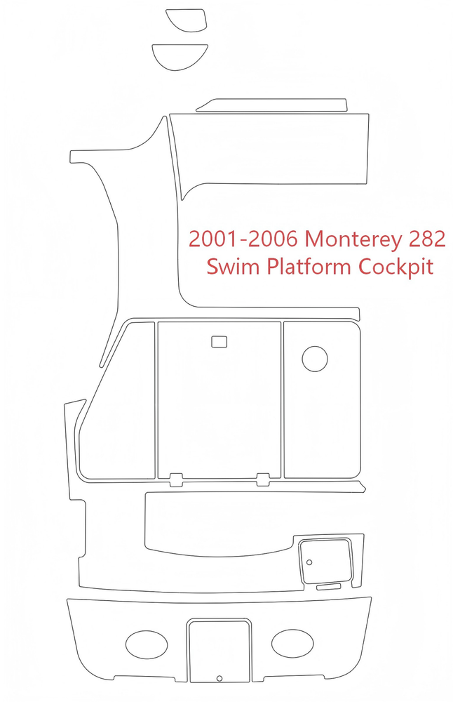 2001-2006 Monterey 282 Swim Platform Cockpit Pad Boat EVA Foam Teak Deck Floor
