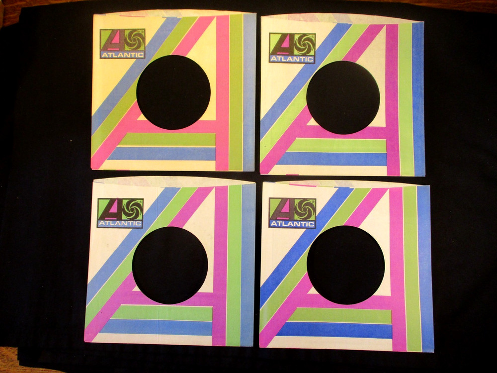 ATLANTIC RECORDS - Four Original 1973-1978 45 rpm company sleeves