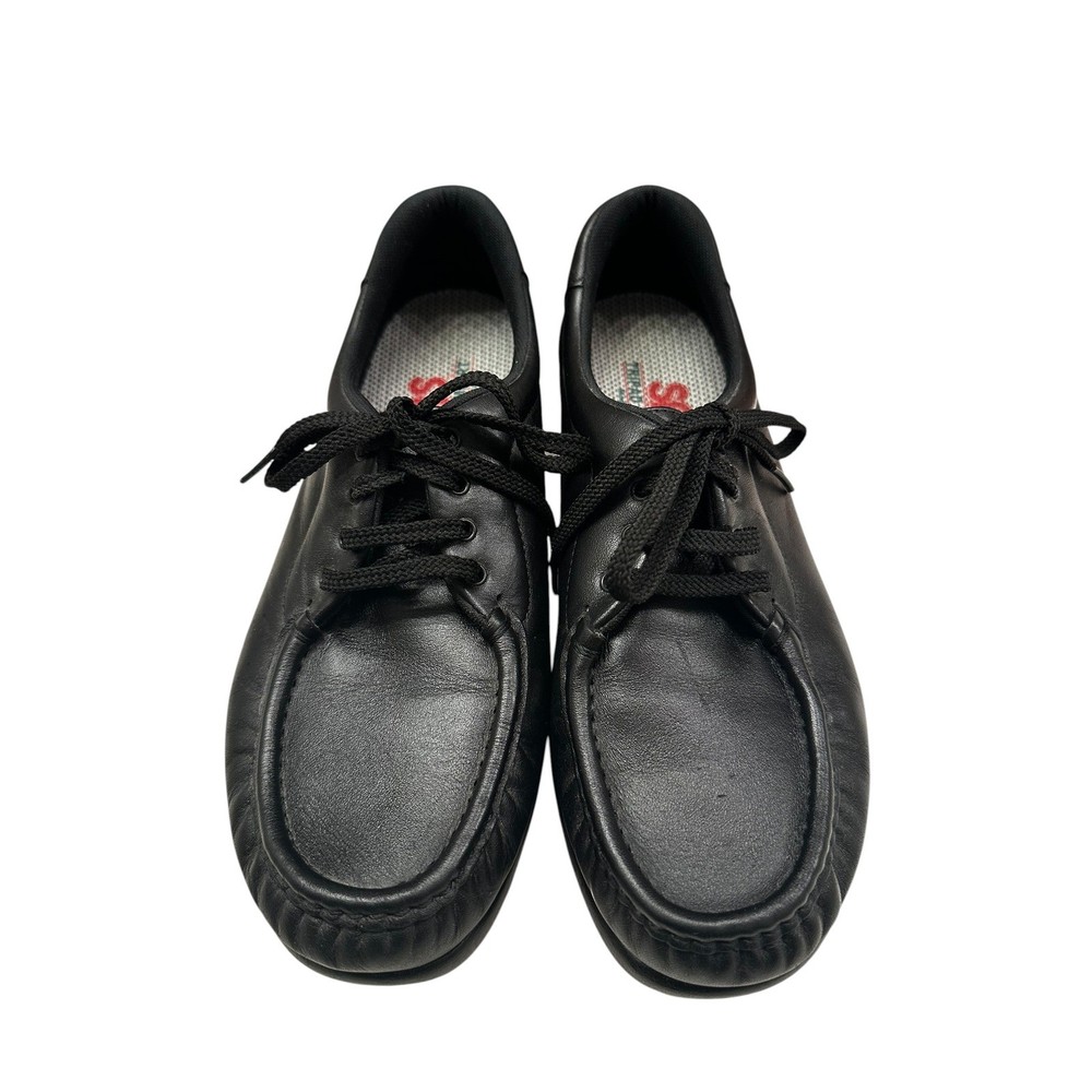 SAS Free Time Black Leather Comfort Walking Shoes Lace Up Made in USA Mens 9M