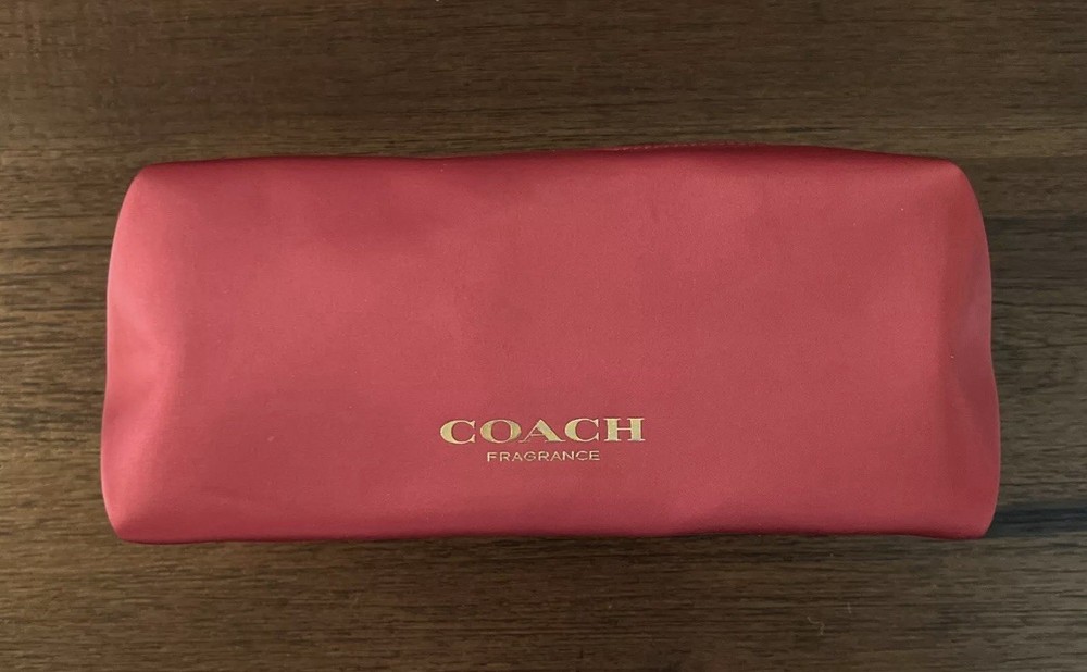 Coach Fragrance Red Burgundy Makeup Cosmetic Bag Toiletry Pouch New