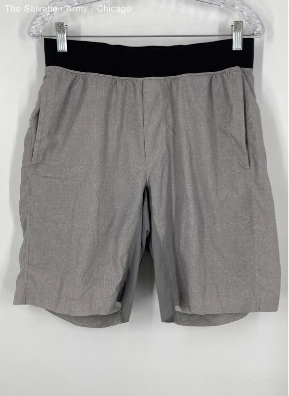 Lululemon Mens Gray Elastic Waist Activewear Athletic Shorts Size Medium
