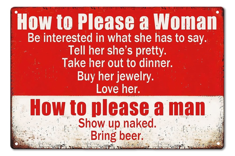 Fmcmly Funny Garage Sign Humor Man Cave Bar Art Decorations, How To Please A ...