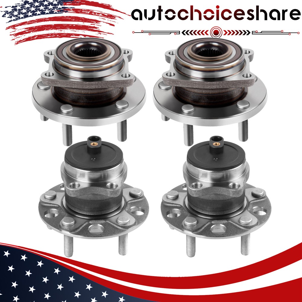For 2007-2010 Chrysler Sebring Front Rear Wheel Hub Bearing Assembly Set 4pcs