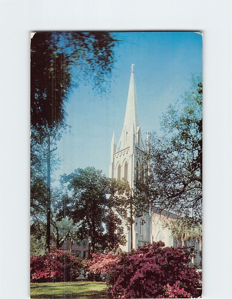 Postcard St. John's Episcopal Church Savannah Georgia USA