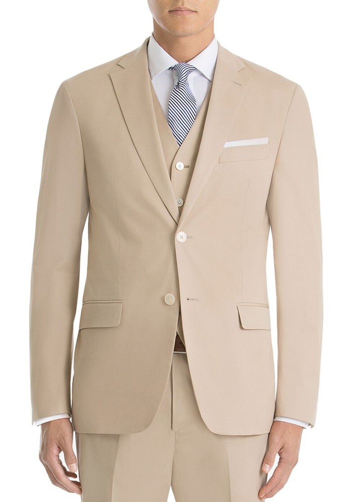 Lauren Ralph Lauren NWT Men's Plain Beige Blazer Sport Coat Jacket SZ 44 Short