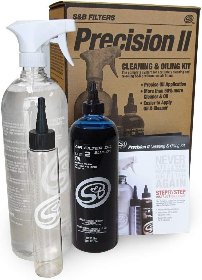 Precision II Cleaning & Oil Kit with Enhanced Applicator for Filters - Blue Oil