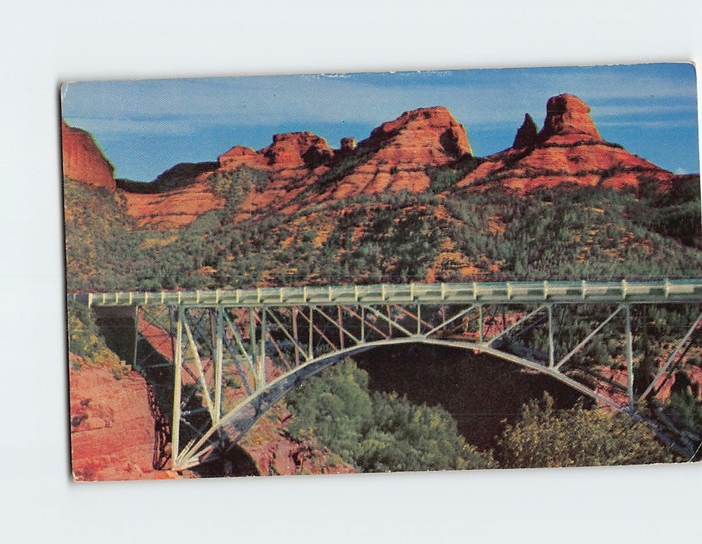 Postcard Midgely Bridge Oak Creek Canyon Arizona USA North America