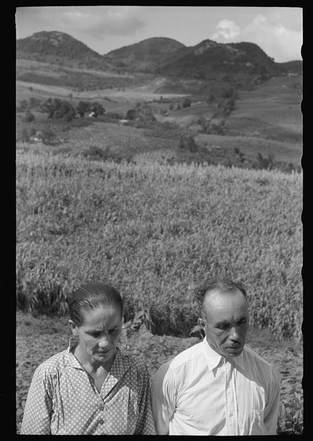 Photo:1930s Couple Portrait Mountain Landscape Rural Field