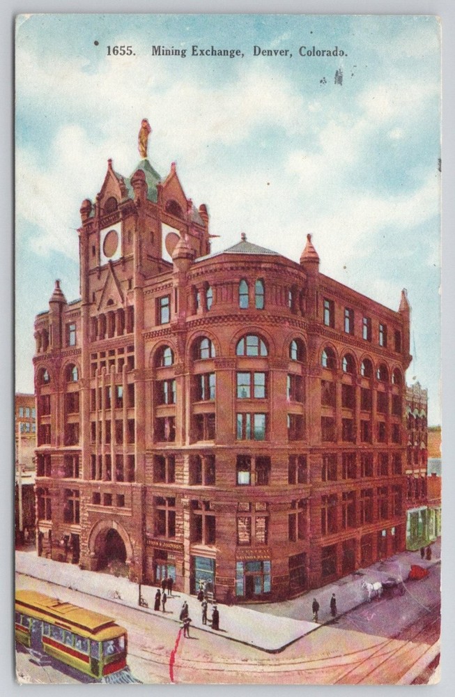 Vintage Mining Exchange Denver Colorado Postcard 1907 Williamson Haffner