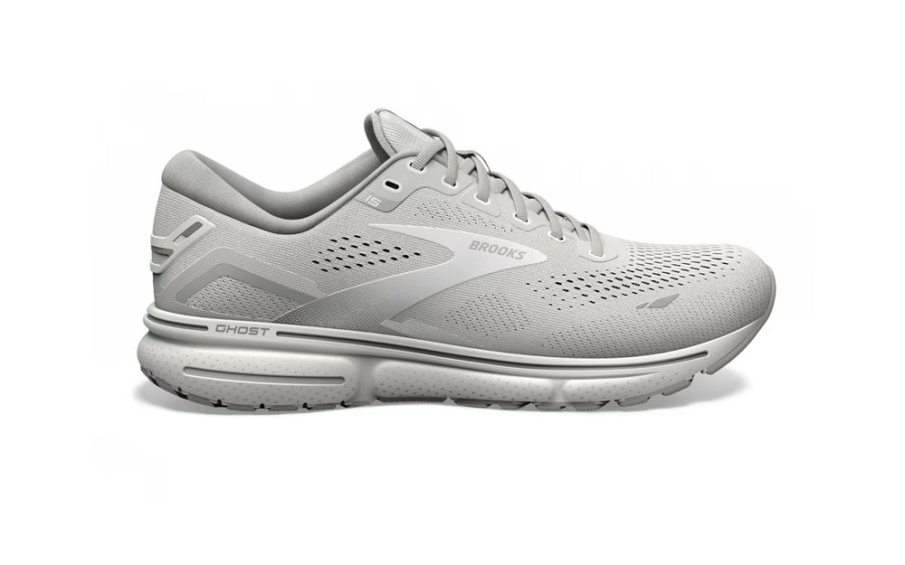 Brooks Ghost 15 Running Shoes for Women in Oyster Alloy White Size 10