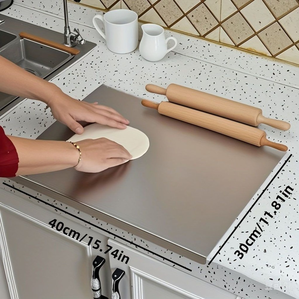 Stainless Steel Cutting Board with Lip for Kitchen Chopping Boards for Counterto