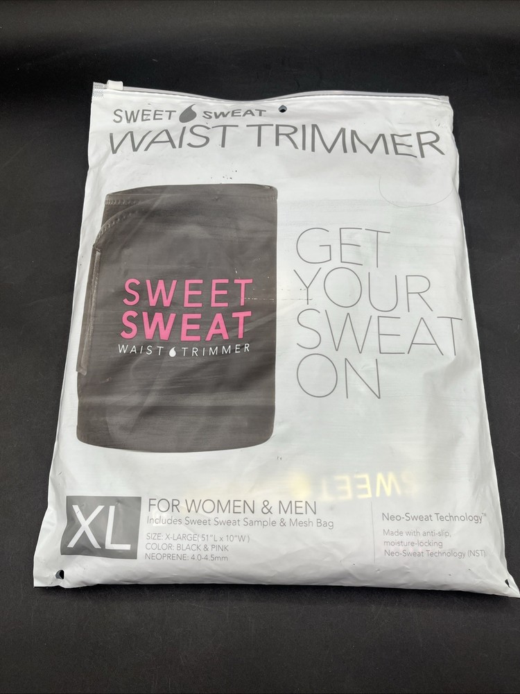 Sweet Sweat Waist Trimmer Black Pink Trim Men Women XL 51 X 10