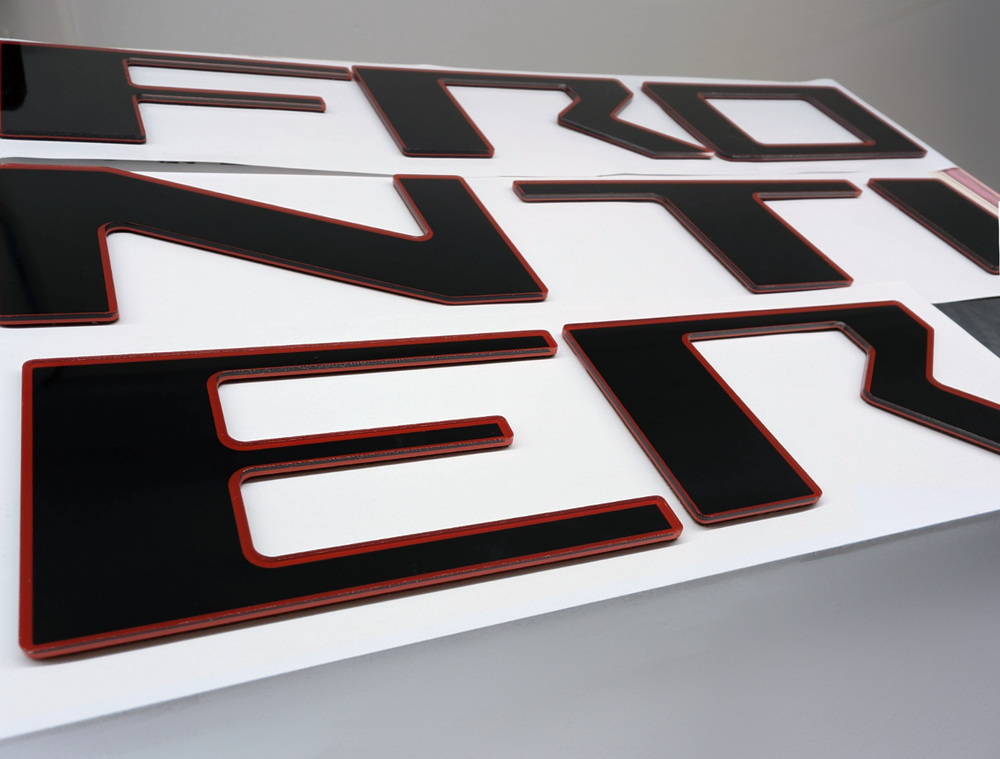 Tailgate Raised Letters for NISSAN FRONTIER 2022 2023 2024 Red Outline US MADE