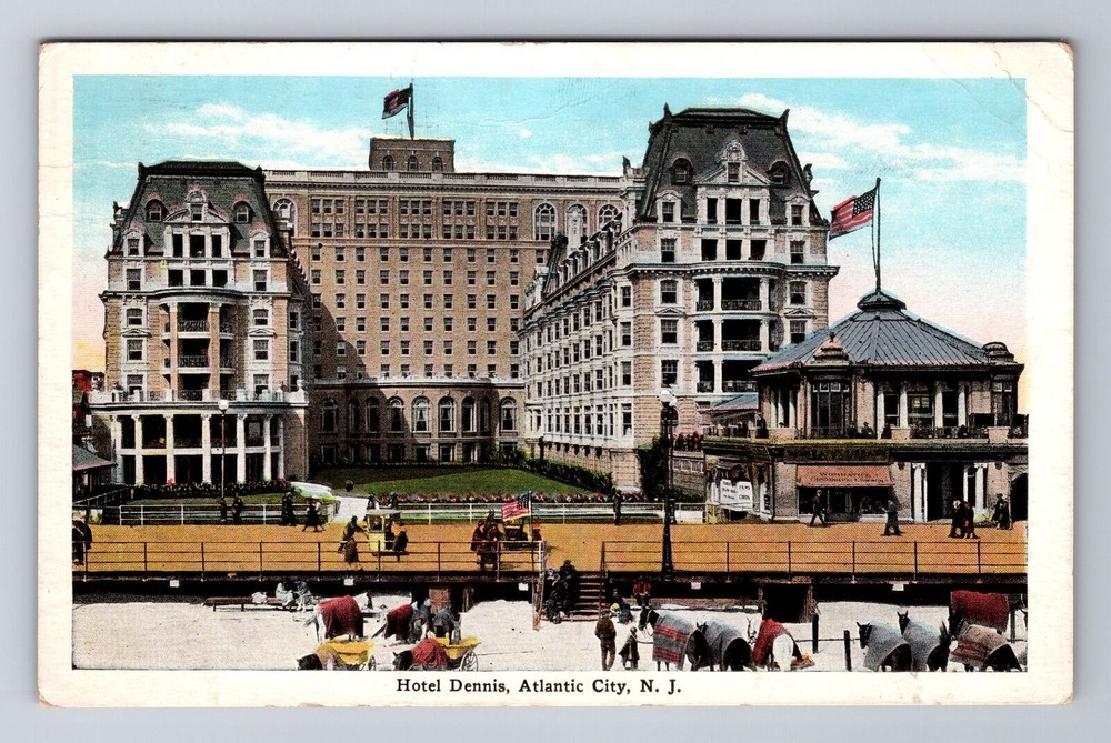Atlantic City NJ-New Jersey, Hotel Dennis, Advertising Souvenir Vintage Postcard
