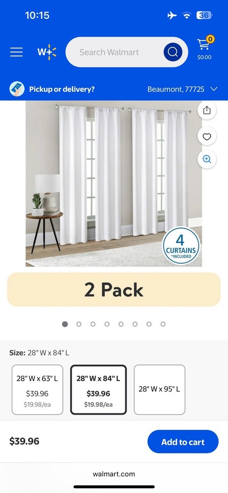 Mainstays 4 of a Kind Blackout Curtain Panels, Set of 4, Gray, 28