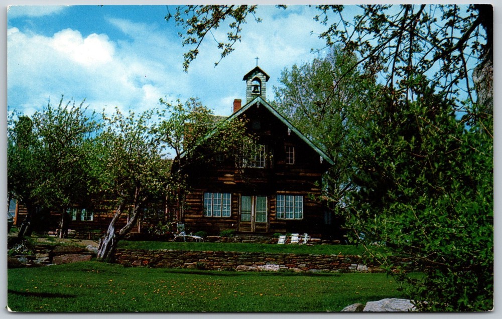 Trapp Family Lodge STOWE Vermont Apple Blossom Time VINTAGE Postcard